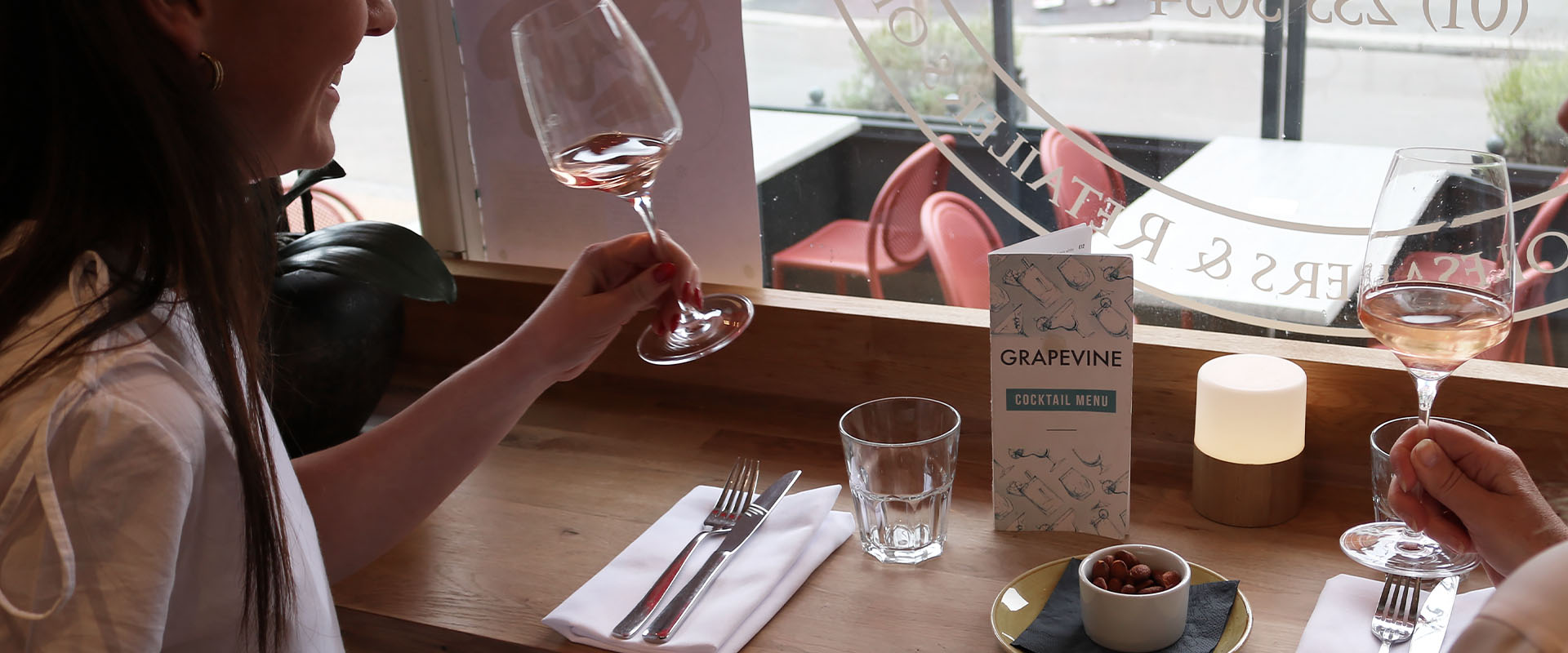 Home Gallery Window Seat Table - Grapevine Dalkey Restaurant and Wine Bar